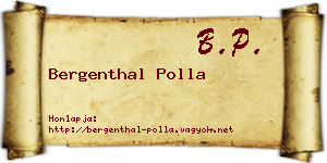 Bergenthal Polla névjegykártya